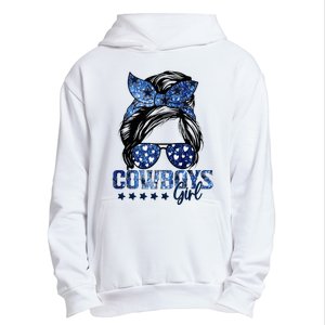 Messy Bun Cowboys Girl Sport Fan Urban Pullover Hoodie