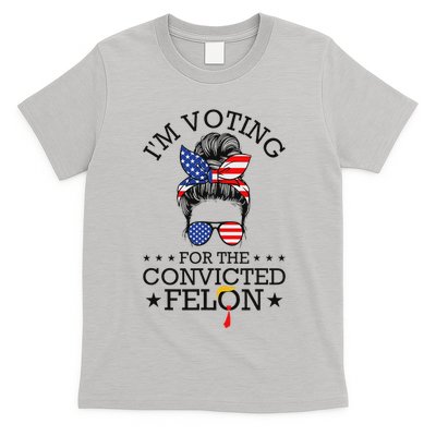 Messy Bun Convicted Felon Voting Humor T-Shirt
