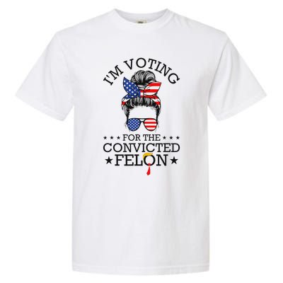 Messy Bun Convicted Felon Voting Humor Garment-Dyed Heavyweight T-Shirt