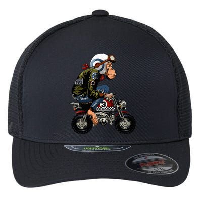 Monkey Bike Cartoon Flexfit Unipanel Trucker Cap