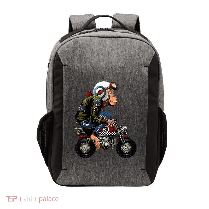 Monkey Bike Cartoon Vector Backpack