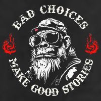 Monkey Bad Choices Make Good Stories Garment-Dyed Fleece Hoodie
