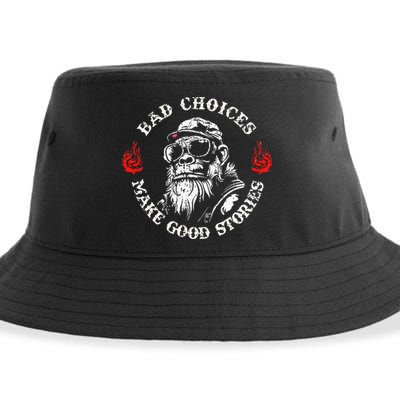 Monkey Bad Choices Make Good Stories Sustainable Bucket Hat