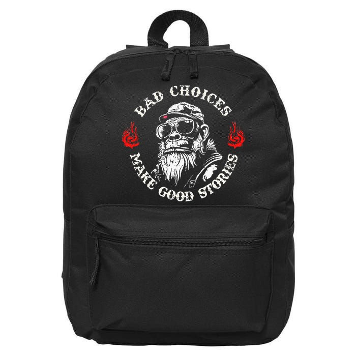 Monkey Bad Choices Make Good Stories 16 in Basic Backpack