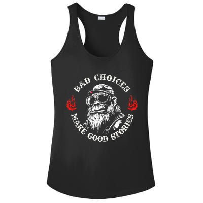 Monkey Bad Choices Make Good Stories Ladies PosiCharge Competitor Racerback Tank