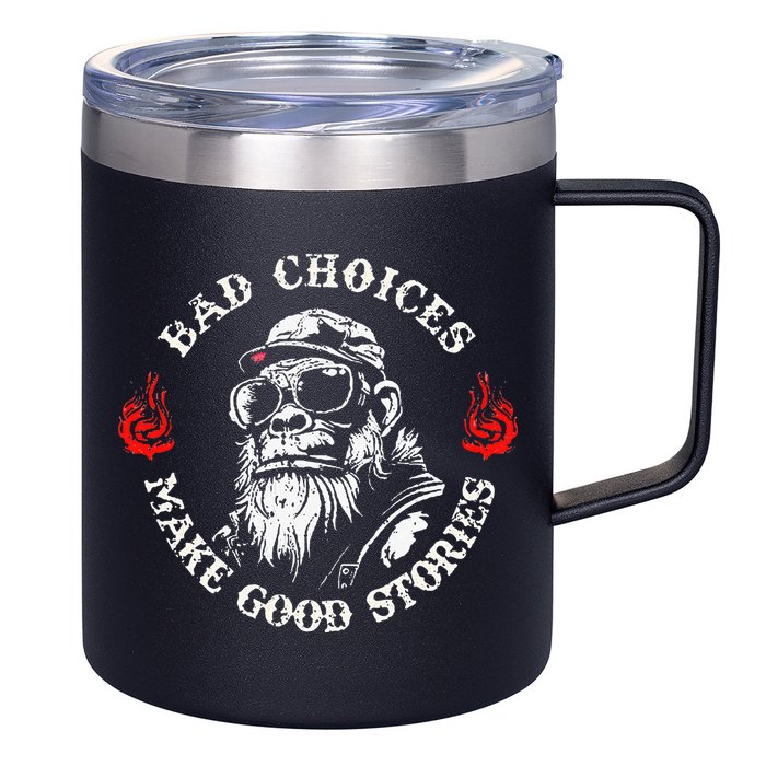 Monkey Bad Choices Make Good Stories 12oz Stainless Steel Coffee Mug