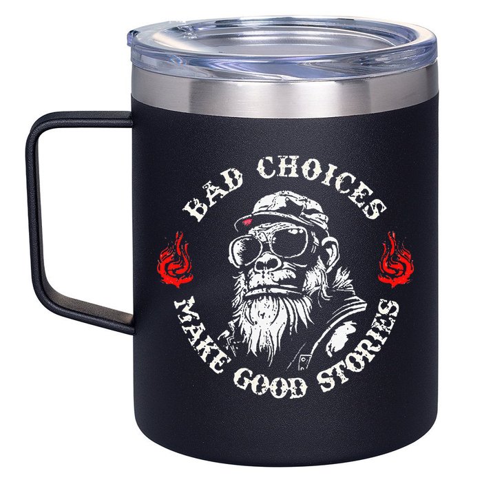 Monkey Bad Choices Make Good Stories 12oz Stainless Steel Coffee Mug