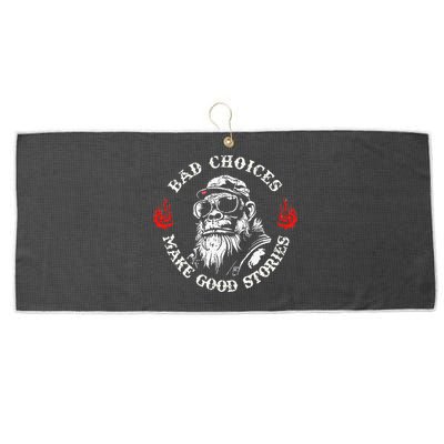 Monkey Bad Choices Make Good Stories Large Microfiber Waffle Golf Towel