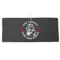Monkey Bad Choices Make Good Stories Large Microfiber Waffle Golf Towel