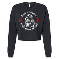 Monkey Bad Choices Make Good Stories Cropped Pullover Crew