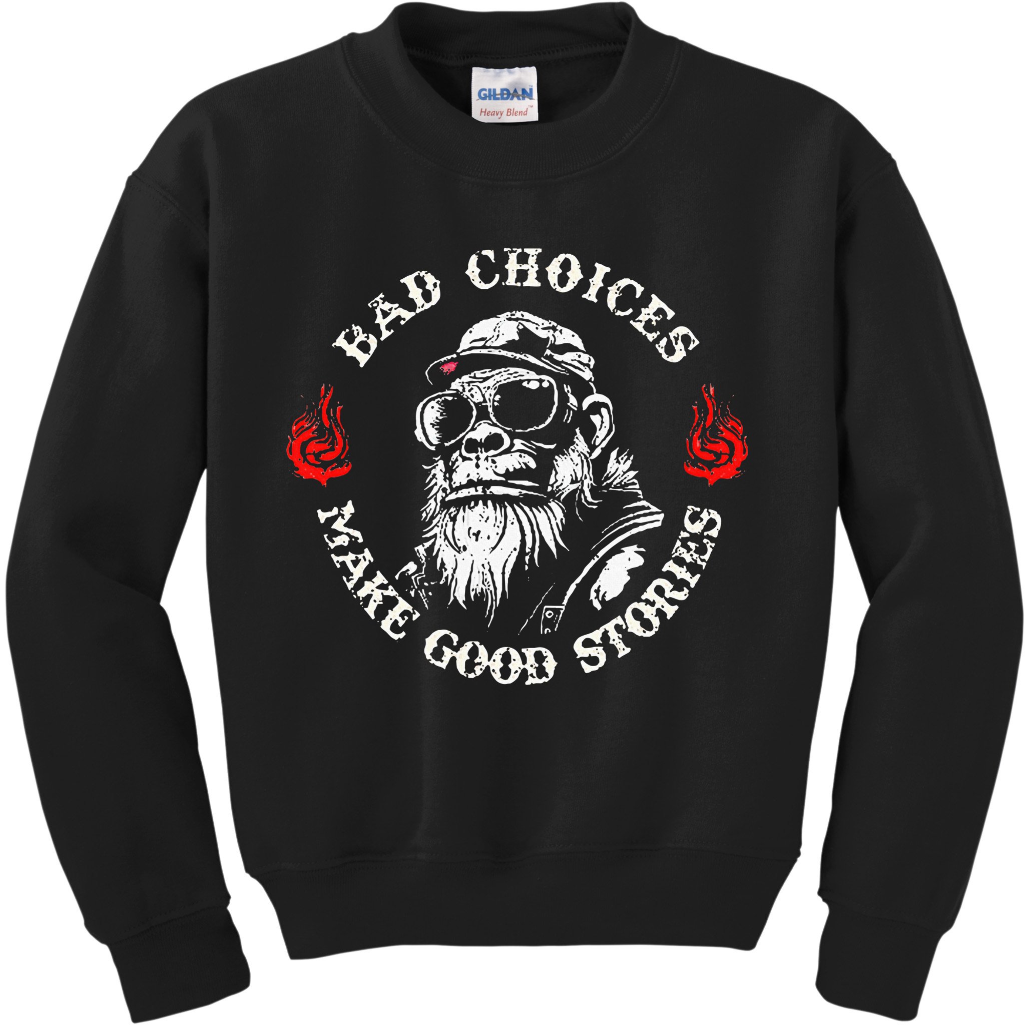 Monkey Bad Choices Make Good Stories Kids Sweatshirt