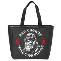 Monkey Bad Choices Make Good Stories Zip Tote Bag