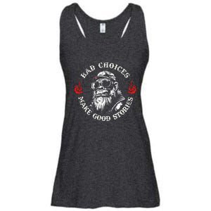 Monkey Bad Choices Make Good Stories Ladies Essential Flowy Tank