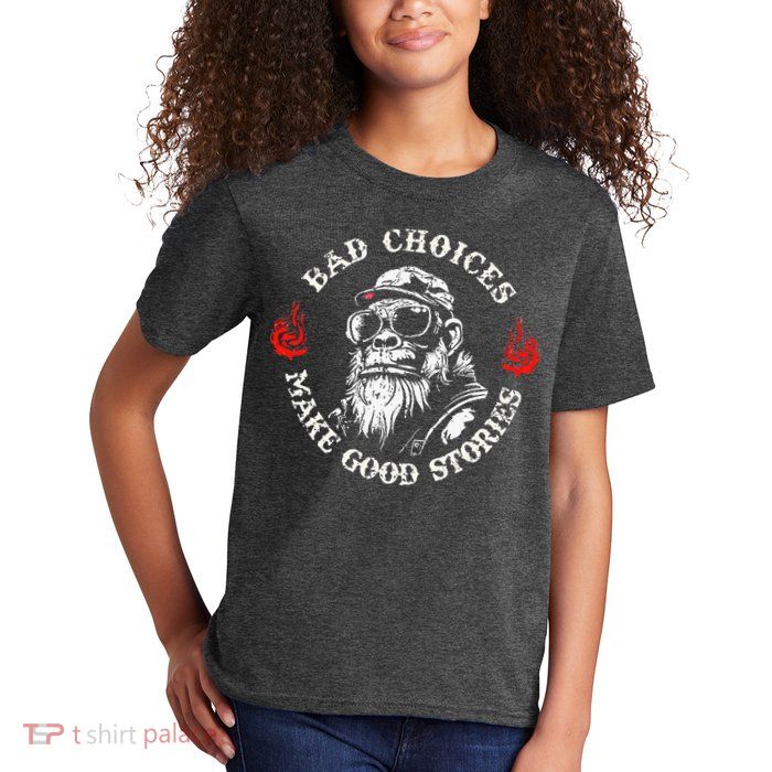 Monkey Bad Choices Make Good Stories Kids T-Shirt