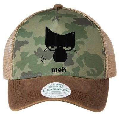 Meh Black Cat Funny Legacy Tie Dye Trucker Hat