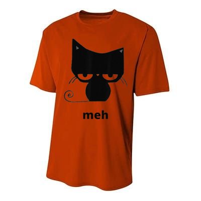 Meh Black Cat Funny Performance Sprint T-Shirt