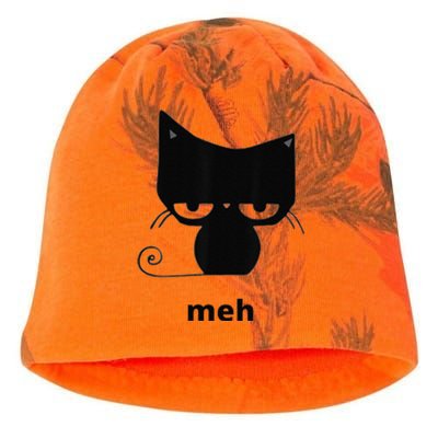 Meh Black Cat Funny Kati - Camo Knit Beanie