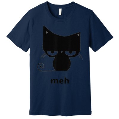 Meh Black Cat Funny Premium T-Shirt