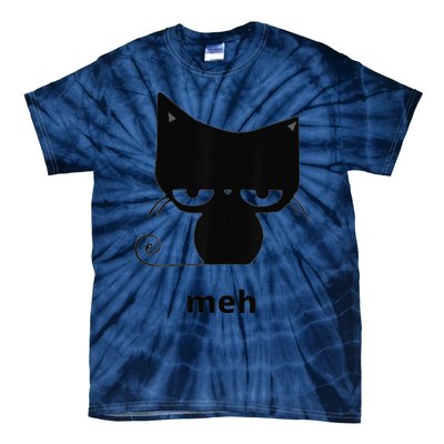 Meh Black Cat Funny Tie-Dye T-Shirt