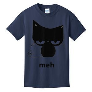 Meh Black Cat Funny Kids T-Shirt