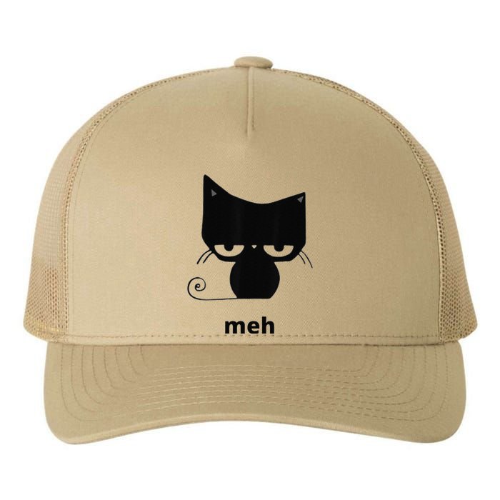 Meh Black Cat Funny Yupoong Adult 5-Panel Trucker Hat