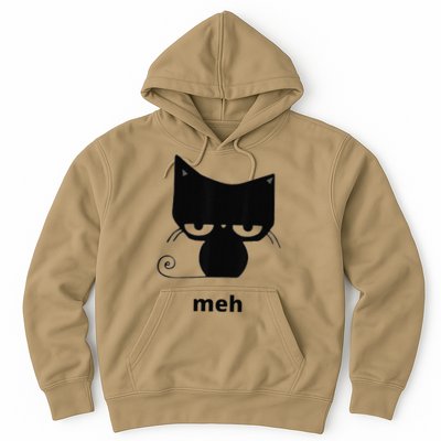 Meh Black Cat Funny Hoodie