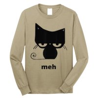 Meh Black Cat Funny Long Sleeve Shirt