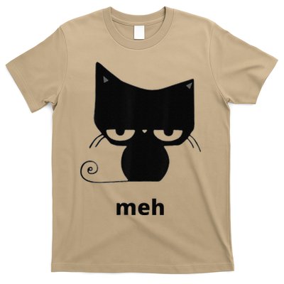 Meh Black Cat Funny T-Shirt