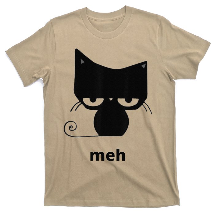 Meh Black Cat Funny T-Shirt