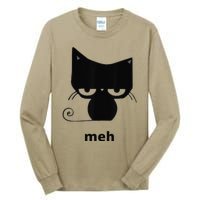 Meh Black Cat Funny Tall Long Sleeve T-Shirt