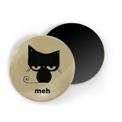 Meh Black Cat Funny Magnet