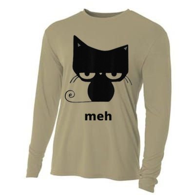 Meh Black Cat Funny Cooling Performance Long Sleeve Crew