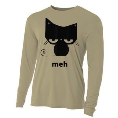 Meh Black Cat Funny Cooling Performance Long Sleeve Crew