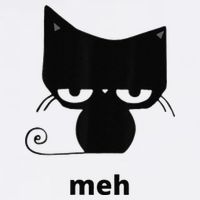 Meh Black Cat Funny Garment-Dyed Sweatshirt