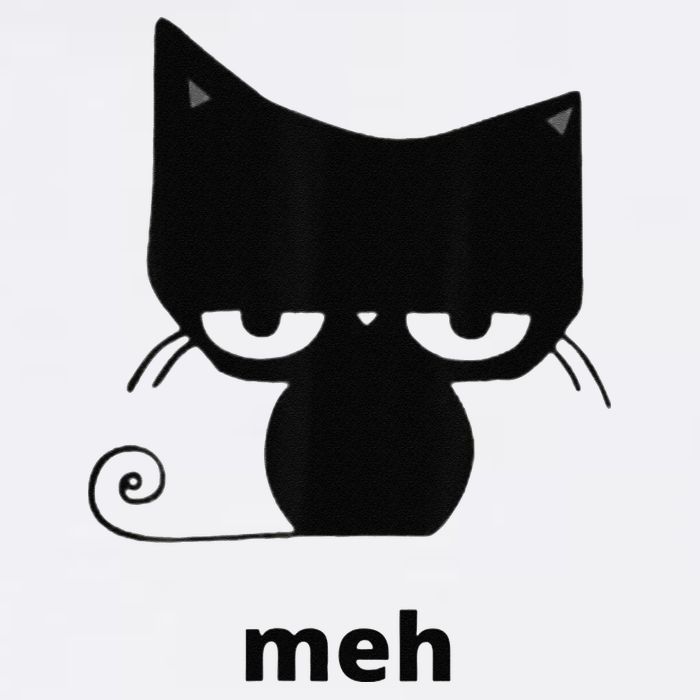 Meh Black Cat Funny Garment-Dyed Sweatshirt