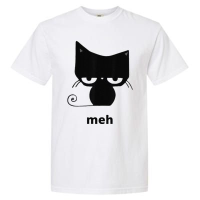 Meh Black Cat Funny Garment-Dyed Heavyweight T-Shirt