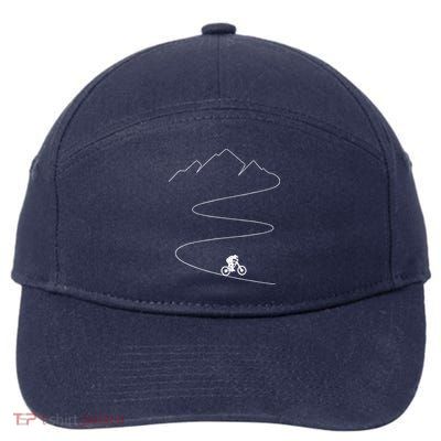 Mountain Biking Cyclist Rider Bicycle Single Track Riding 7-Panel Snapback Hat