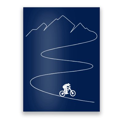 Mountain Biking Cyclist Rider Bicycle Single Track Riding Poster