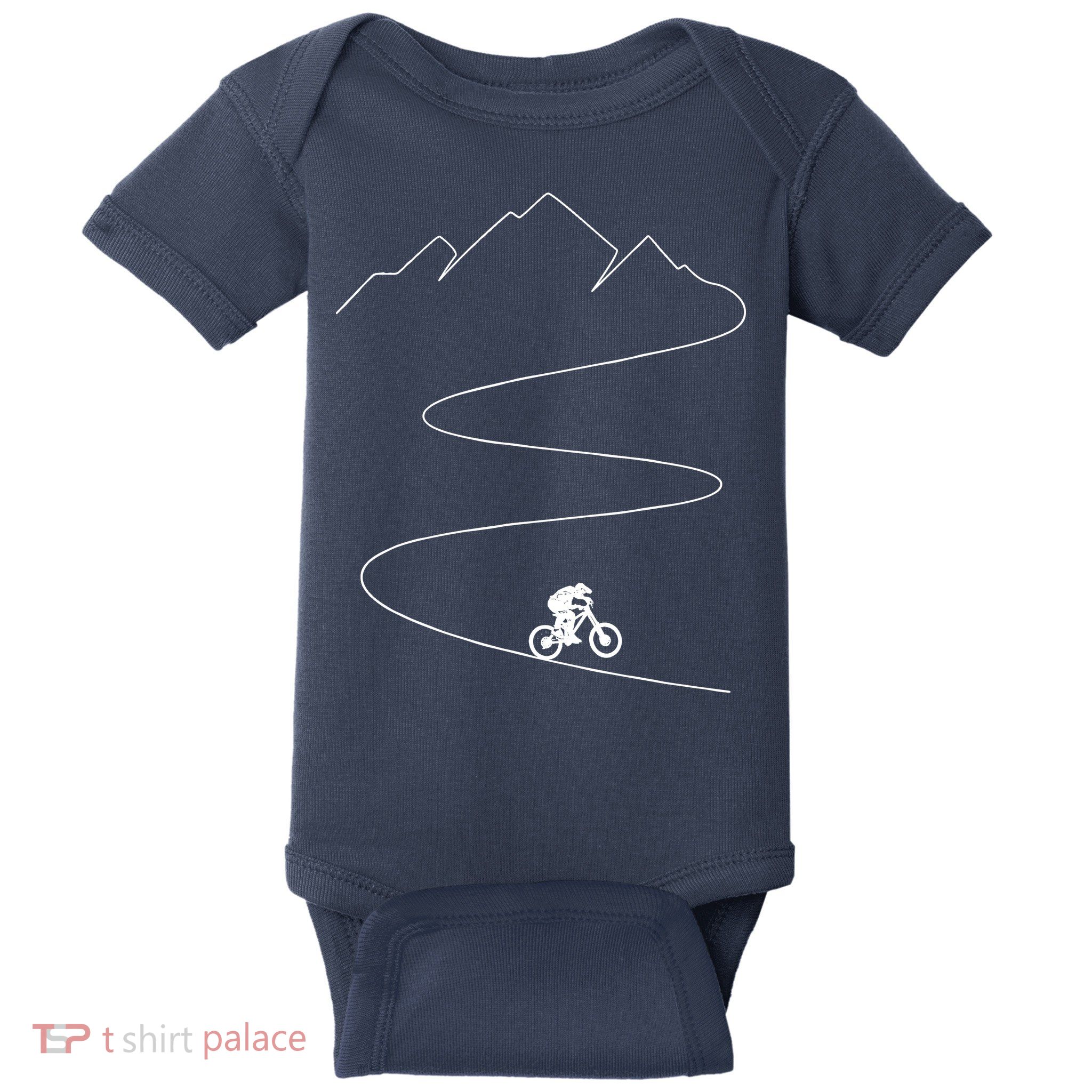 Mountain Biking Cyclist Rider Bicycle Single Track Riding Baby Bodysuit