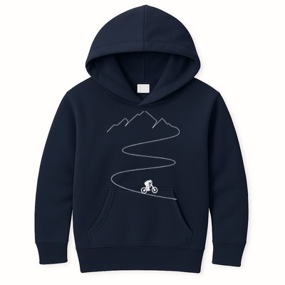 Mountain Biking Cyclist Rider Bicycle Single Track Riding Kids Hoodie
