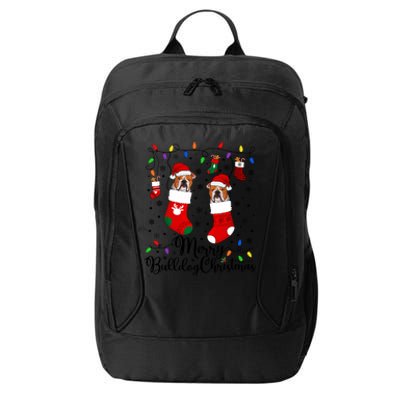 Merry Bulldog Christmas Bulldog Xmas Party Bulldog Gift City Backpack