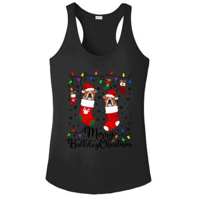 Merry Bulldog Christmas Bulldog Xmas Party Bulldog Gift Ladies PosiCharge Competitor Racerback Tank