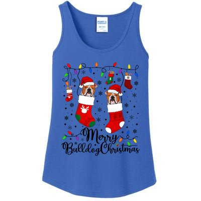 Merry Bulldog Christmas Bulldog Xmas Party Bulldog Gift Ladies Essential Tank