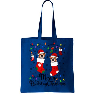 Merry Bulldog Christmas Bulldog Xmas Party Bulldog Gift Tote Bag