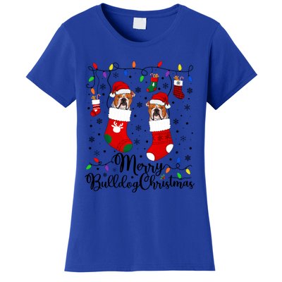 Merry Bulldog Christmas Bulldog Xmas Party Bulldog Gift Women's T-Shirt