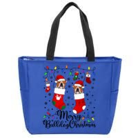 Merry Bulldog Christmas Bulldog Xmas Party Bulldog Gift Zip Tote Bag