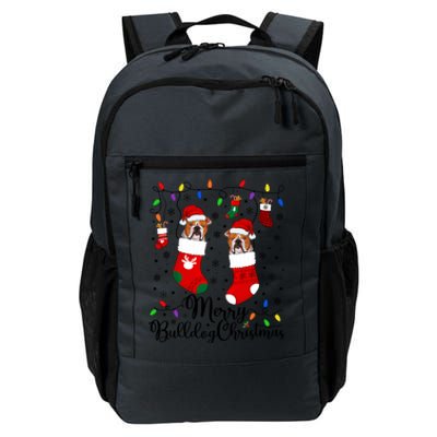 Merry Bulldog Christmas Bulldog Xmas Party Bulldog Gift Daily Commute Backpack