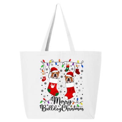 Merry Bulldog Christmas Bulldog Xmas Party Bulldog Gift 25L Jumbo Tote