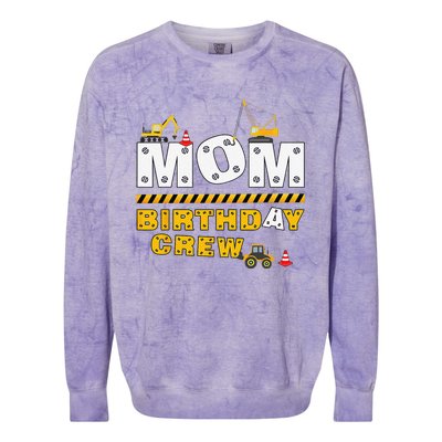 Mom Birthday Crew Construction Family Birthday Party Colorblast Crewneck Sweatshirt