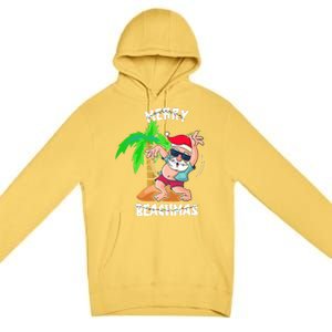 Merry Beach Christmas In July Funny Santa Xmas Pool Party Premium Pullover Hoodie